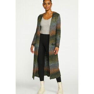 Sleeping‎ in the snow Maxi Cardigan Long Sleeve Striped Knit Boho Women's S